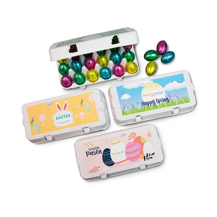 Paaseitjes in eierdoosje