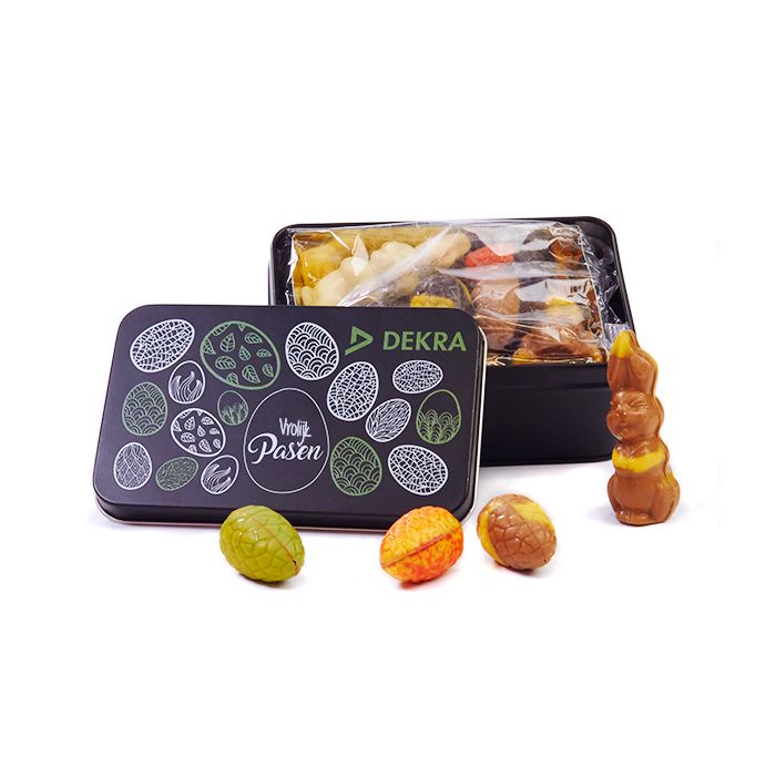 Paaschocolade in geschenkblik