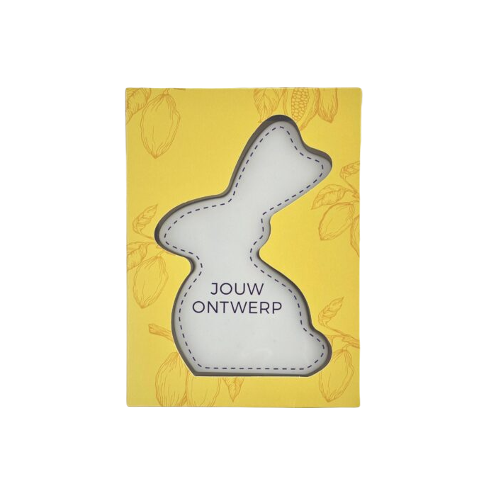 Chocolade paashaas met eigen bedrukking