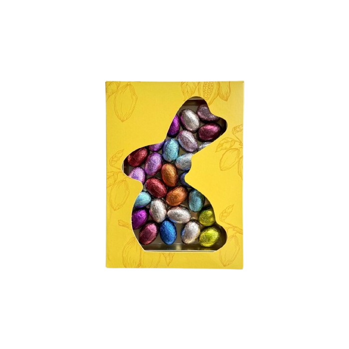 Chocolade paaseitjes in paashaasdoosje