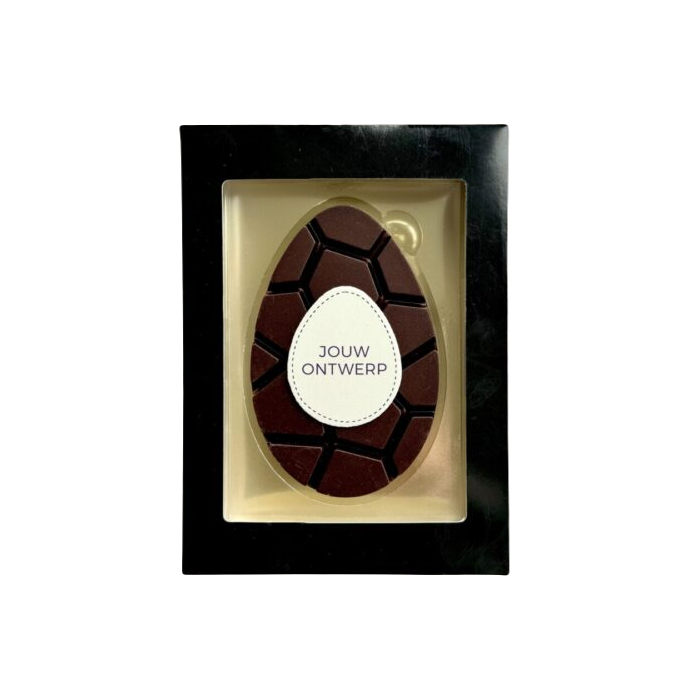 Chocolade paasei puur groot met eigen logo