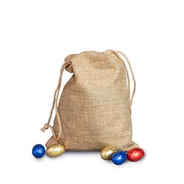 Jute zak met paaseitjes zonder tag