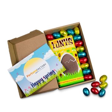 verzenddoosje met tony reep en eitjes kaart