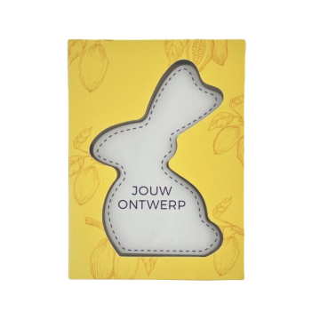 Chocolade paashaas met eigen bedrukking