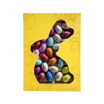 Chocolade paaseitjes in paashaasdoosje