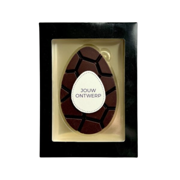 Chocolade paasei puur groot met eigen logo
