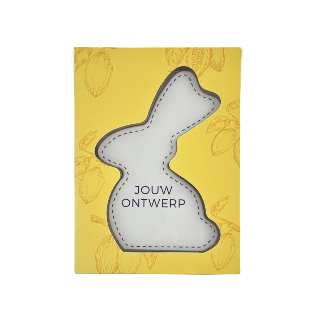 Chocolade paashaas met eigen bedrukking