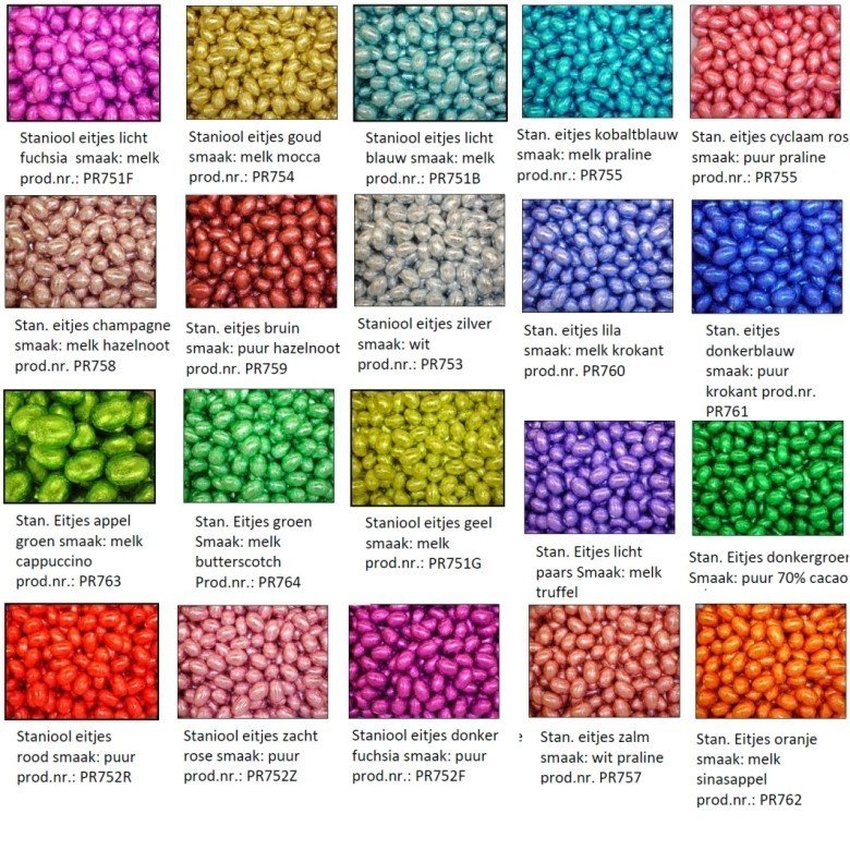 verschillende kleuren paaseitjes