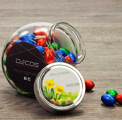 Snoeppot met paaseitjes decos
