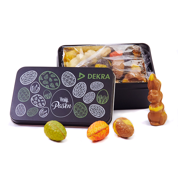Paaschocolade in luxe blik